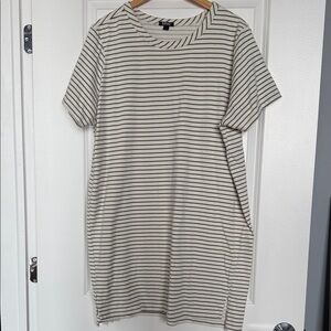 Buffalo David Bitton Green and Cream Striped Dress